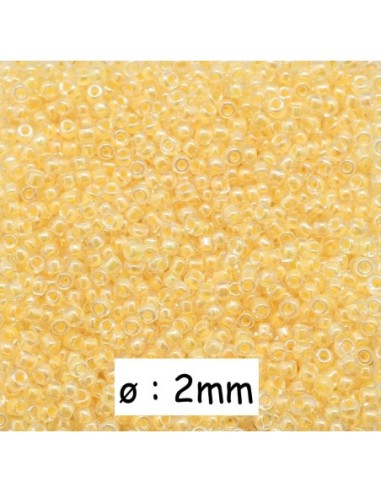 Perle de rocaille 2mm jaune poussin brillant environ 2880 perles