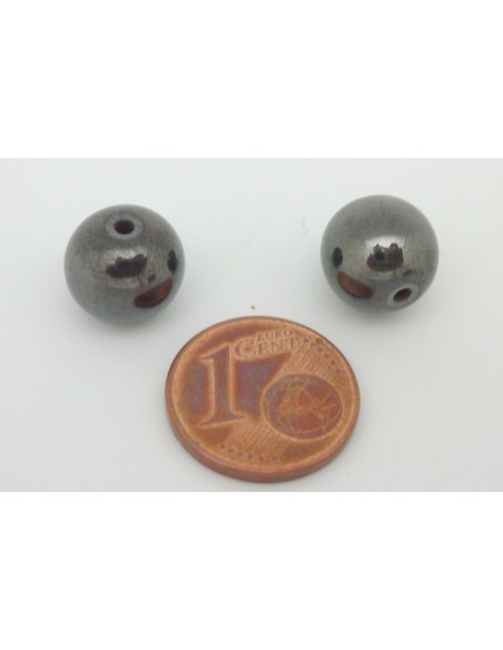 Perle hématite ronde 10mm pas chère