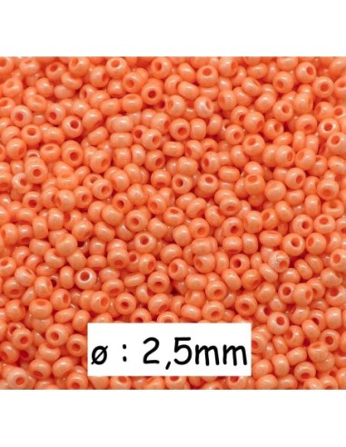 Mini perle de rocaille 2,5mm orange saumon nacré environ 1800 perles