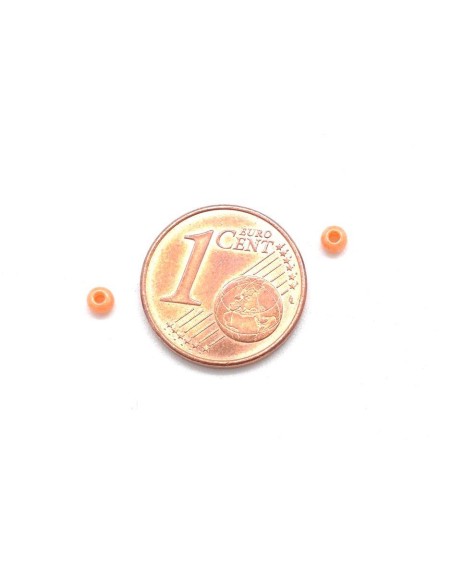 Perle de rocaille 2,5mm orange saumon nacré environ 1800 perles