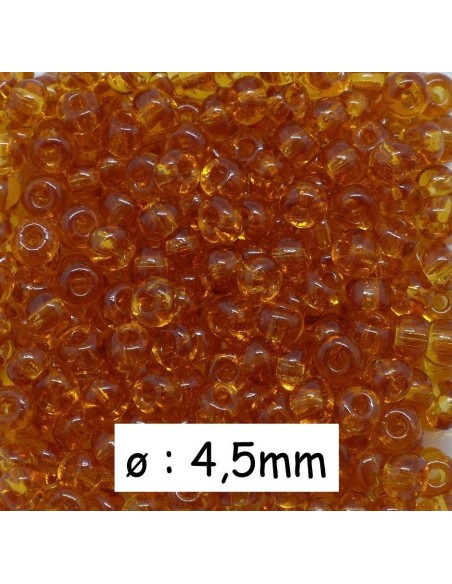 Perle de rocaille 4,5mm de couleur ambre miel soit environ 340 perles Perle de rocaille 4,5mm de couleur ambre miel soit environ 340 perles