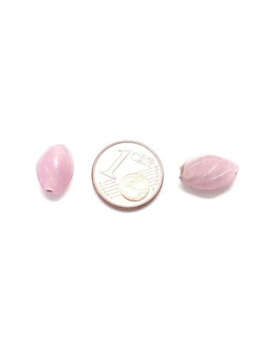 Perle tube torsadé en verre 13mm x 8mm