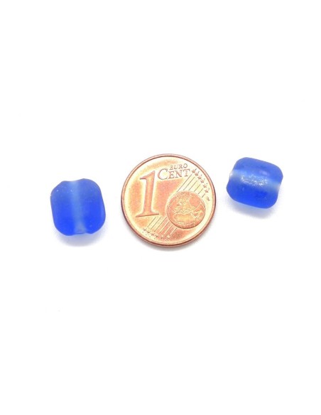 Perle en verre carré bleu saphir pour bracelet wrap Perle en verre carré bleu saphir pour bracelet wrap