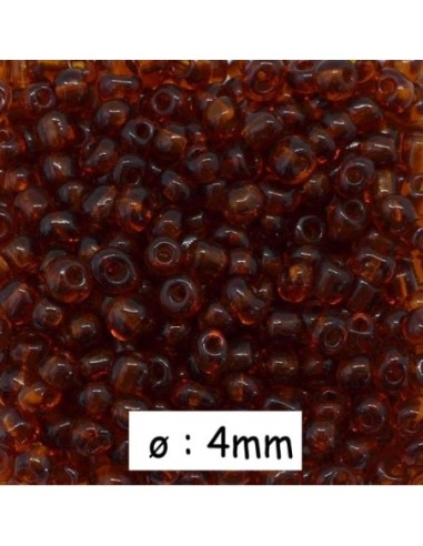 Perle de rocaille 4mm marron roux soit environ 400 perles