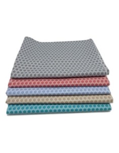 Tissus coton motif géométrique hexagone gris et blanc - vendu au mètre 2