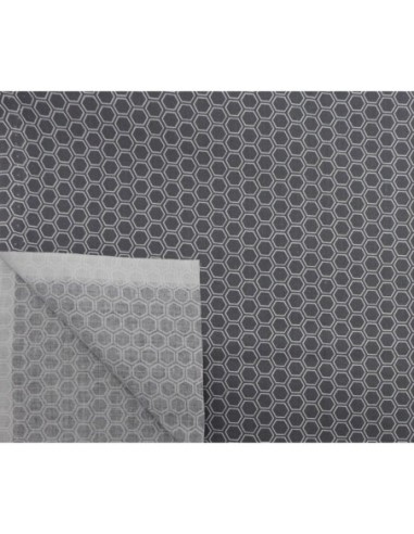 Tissus pour patch pas cher gris et blanc, motif géométrique