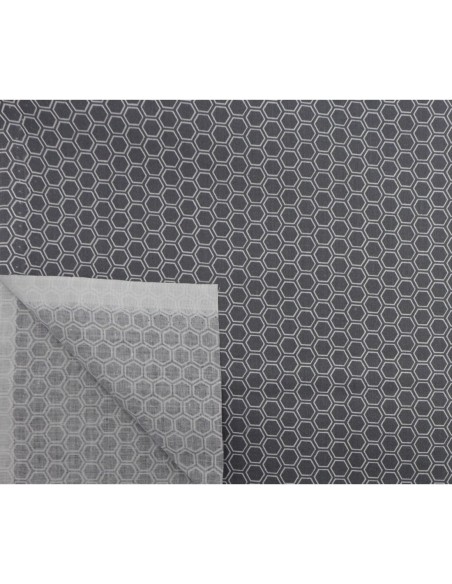 Tissus pour patch pas cher gris et blanc, motif géométrique