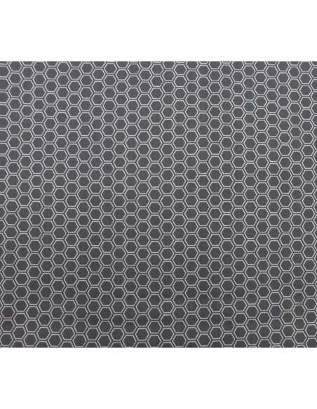 Tissus coton pas cher motif géométrique hexagone gris et blanc - vendu au mètre