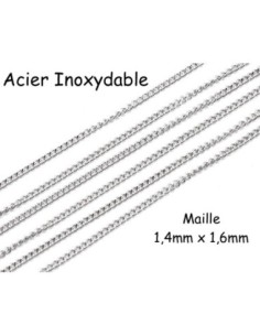 Fine chainette maille gourmette argenté en acier inoxydable résistante
