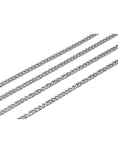 Chaine gourmette argenté acier inoxydable pas chère
