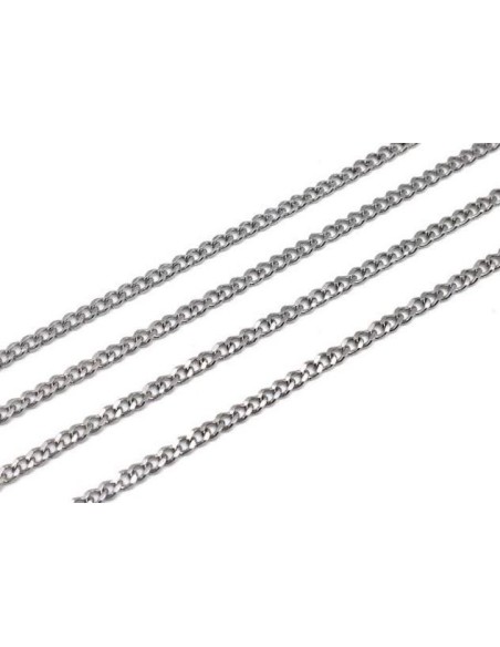 Chaine gourmette argenté acier inoxydable pas chère