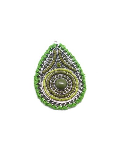 Pendentif original ethnique de couleur vert pas cher