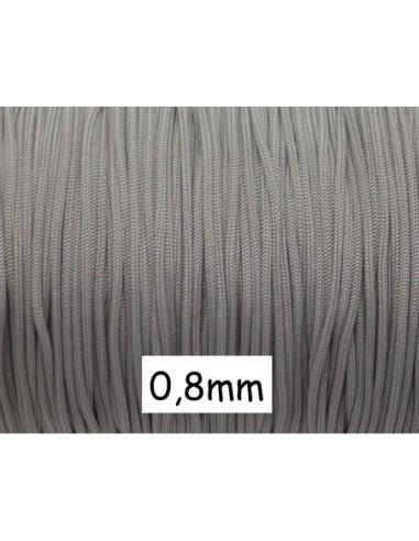Fil nylon tressé gris clair 0,8mm