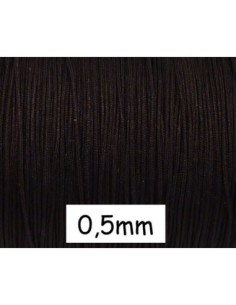 Fil de jade 0,5mm fin noir pour création de bracelet avec perles fines