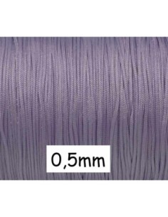 Fil de jade fin 0,5mm parme pour bracelet wrap, shamballa, perle fine