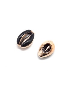 Perle coquillage cauris doré et noir 17mm - 22mm