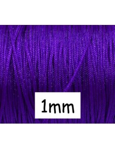 Fil de jade 1mm de couleur violet - idéal noeud coulissant, tissage