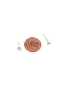Support plateau puce de 4mm pour boucles d'oreilles en acier inoxydable argenté 2