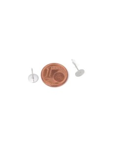 Support plateau puce de 6mm pour boucles d'oreilles en acier inoxydable argenté 2