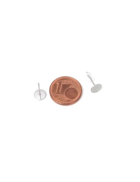 Support plateau de 6mm pour boucles d'oreilles en acier inoxydable argenté Support plateau de 6mm pour boucles d'oreilles en acier inoxydable argenté