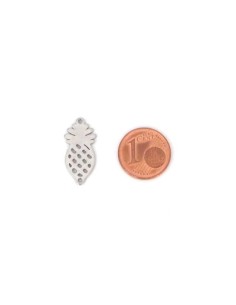 Perle connecteur ananas en métal acier inoxydable argenté 2