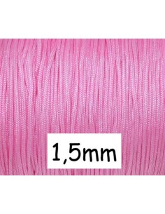 Fil de jade 1,5mm rose barbe à papa - idéal noeud coulissant - bracelet wrap