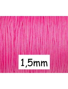 Fil de jade 1,5mm rose pour bracelet Wrap, Shamballa, noeud coulissant fil nylon