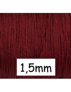 Fil de jade 1,5mm rouge grenat, bordeaux pour bracelet wrap