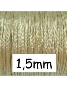 Fil de jade 1,5mm beige lin pour création bijoux