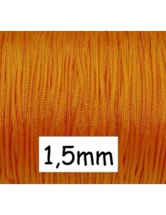 Fil de jade 1,5mm orange vif pour bracelet Wrap, Shamballa, noeud coulissant
