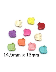 Perle pomme style howlite multicolore pour création DIY