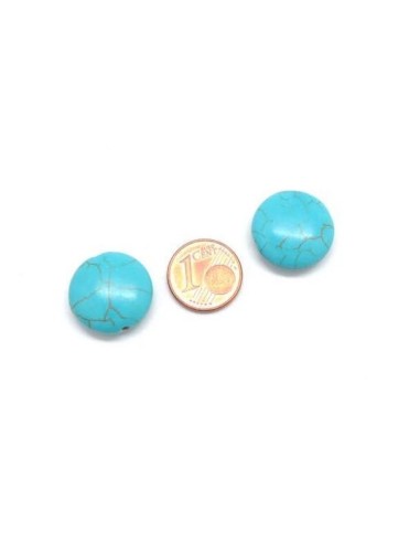 Perle pastille 18mm bleu turquoise