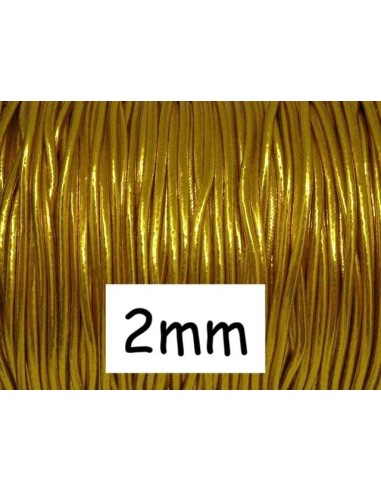 Fil élastique 2mm de couleur doré pour création bracelet