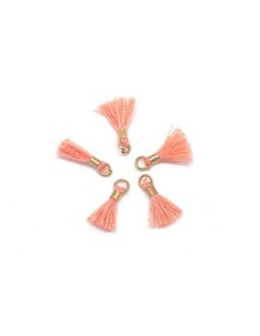 Mini pompon orange pastel et métal doré