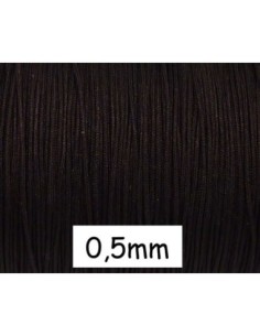Fil de jade fin 0,5mm marron foncé brun  - Idéal noeud coulissant