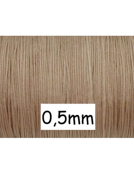 Fil de jade 0,5mm de couleur marron beige - idéal bracelet Wrap