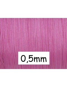 Fil de jade 0,5mm de couleur rose pour perle fine