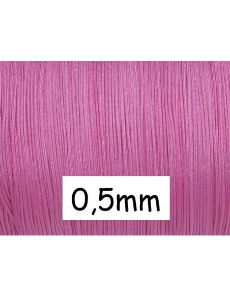 Fil de jade 0,5mm de couleur rose pour perle fine