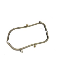 Grand Fermoir sac en métal couleur bronze avec attache sur le dessus clic clac, clasp 2