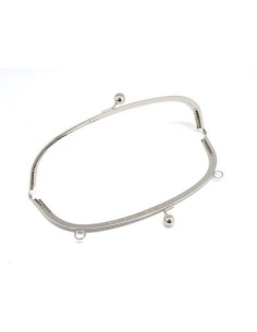 Grand Fermoir sac en métal argenté avec attache sur le dessus clic clac, clasp - 25cm 2