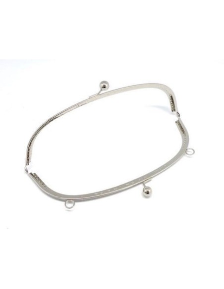 Grand Fermoir sac argenté 25cm