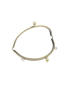 Fermoir sac arrondi demi cercle en métal de couleur bronze 2 attaches sur les côtés 20cm 2