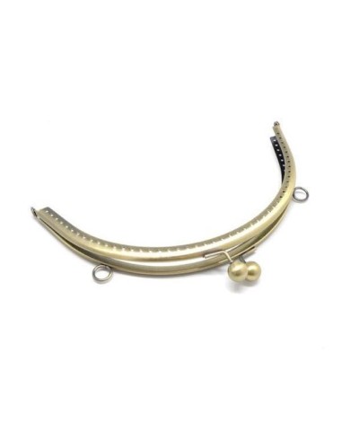 Fermoir sac demi cercle bronze avec attache sur le côté