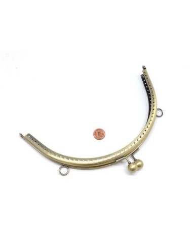 Fermoir clic clac pour sac couleur bronze 20cm