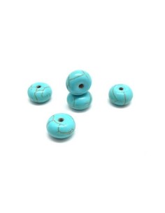 perle rondelle imitation turquoise "Howlite" bleu turquoise 10mm x 6mm 2