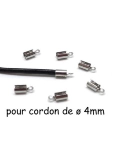 Embout serre fil en acier inoxydable pour cordon cuir de 4mm