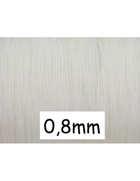 Fil de jade fin 0,8mm blanc - idéal bracelet Wrap, tissage