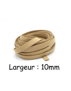 Lacet suédine 10mm beige vanille pour création bijoux