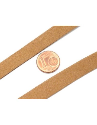 Lacet suédine 10mm, daim synthétique marron camel pas cher