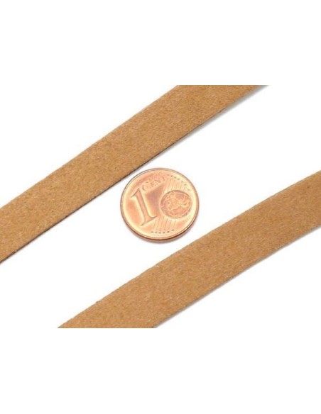 Lacet suédine 10mm, daim synthétique marron camel pas cher